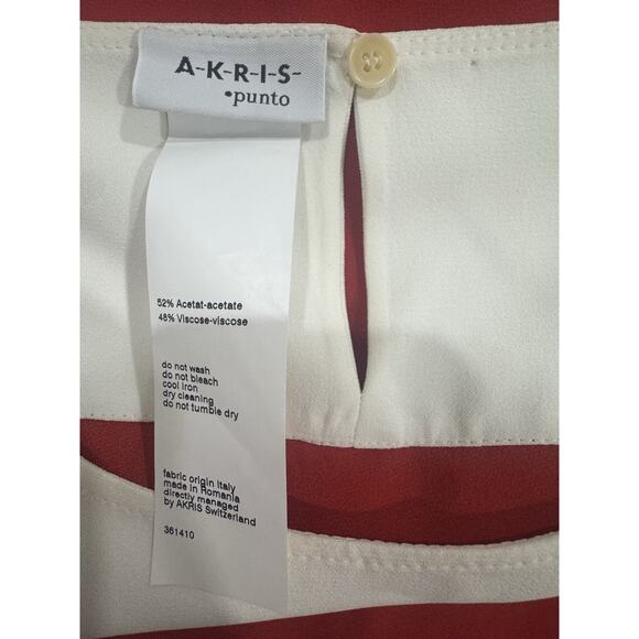Akris Punto Color Block Tank Top Sleeveless Casual Summer Blouse Red White - Picture 5 of 8